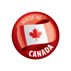 Canada flag, vector illustration on a white background