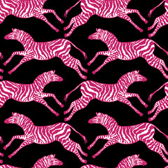 Abstract illustration skin of zebras, animal seamless pattern, fashion striped print, spring summer, design trendy fabric texture, vector