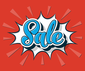 Vector comic speech bubble sale web promotion banner