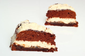 Chocolate Layer Cake (Torte) with Whipped Cream and Jam