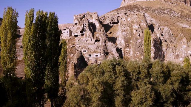 Rock-Cut Churches in The Beginning of Time on Soganli Valley from SKY. Kayseri, Turkiye