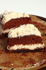 Chocolate Layer Cake (Torte) with Whipped Cream and Jam