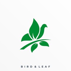 Bird Leaf Illustration Vector Template