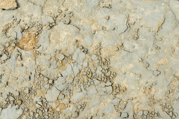 Clay earth and soil covered with dried silt