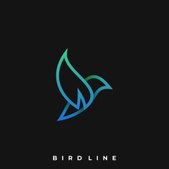 Bird Line Colorful Illustration Vector Template