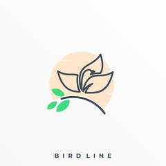Bird Line Illustration Vector Template