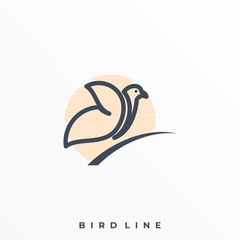 Bird Line Colorful Illustration Vector Template