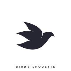 Minimalist Flying Bird Illustration Vector Design Template