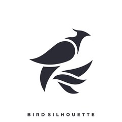 Minimalist Flying Bird Illustration Vector Design Template