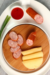 Sausage and Cheese. Appetizer series.