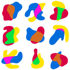 Cute CMYK Blobs Seamless Pattern