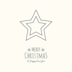 Christmas star with with hand drawn elements. Vector.