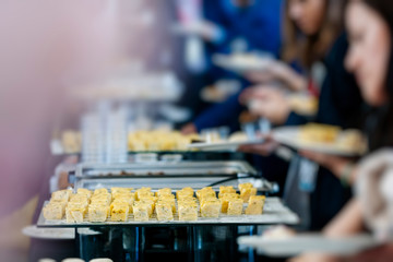 Details of different food at an event or convention congress