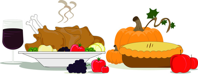 food and drink for celebrate and dinner for thanksgiving long holiday  
