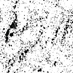 Ink splash seamless pattern. Black and white spray texture 