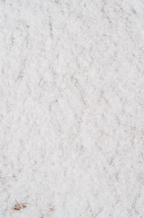 Fluffy snow covered frozen ground with thin layer.