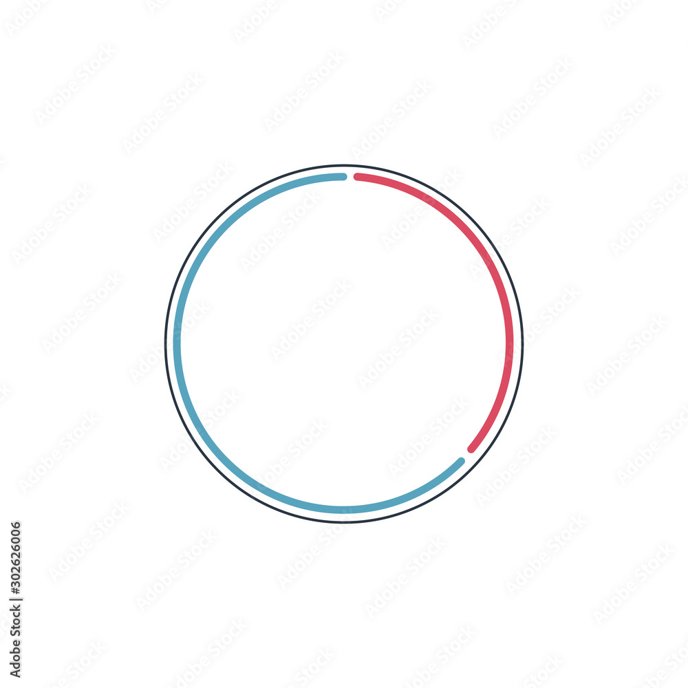 Poster linear circle infographic template in minimalistic style, workflow or process diagram, stock vector 