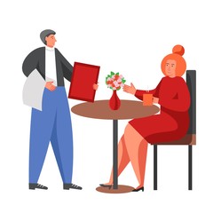 Restaurant business people, vector flat isolated illustration