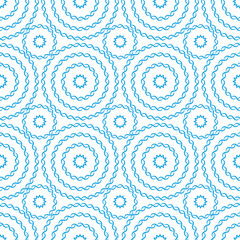 Seamless pattern a picture with openwork circles in pastel light blue colors on a white background