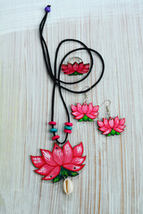 Handmade wooden jewelry.