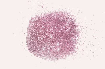 Pink glitter on light gray background