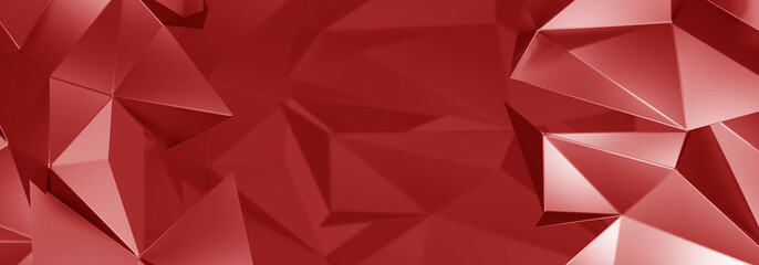 Obraz premium 3d ILLUSTRATION, of abstract crystal background, triangular texture, wide panoramic with empty space for text or logo, for wallpaper