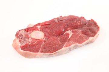 raw lamb chop isolated on white background