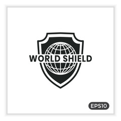World shield logo. can be used for internet network protection icons