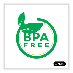 BPA-free icon (BISPHENOL-A), can be used for labels or symbols on plastic bottles