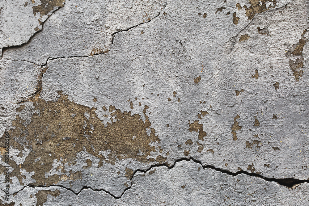 Sticker Cracked concrete texture. Blank background. Stone surface