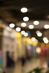 Abstract blurred bogey light of super market background.