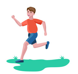 boy running or jogging