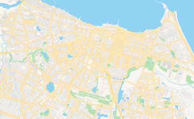 Printable street map of Fortaleza, Brazil