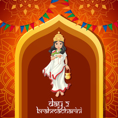Navarati festival poster design with goddess