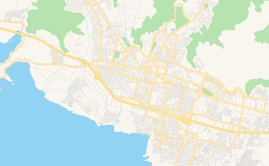 Fototapeta na wymiar Printable street map of Maracay, Venezuela