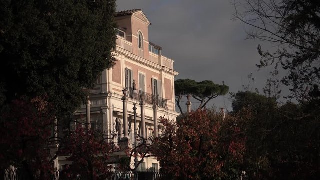 roma italia, belvedere del pincio, controluce