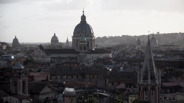 roma italia, belvedere del pincio, controluce