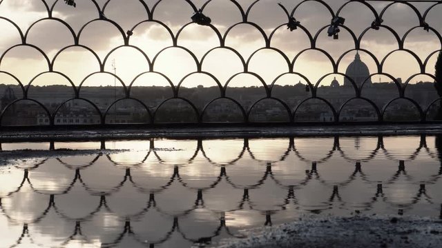 roma italia, belvedere del pincio, controluce