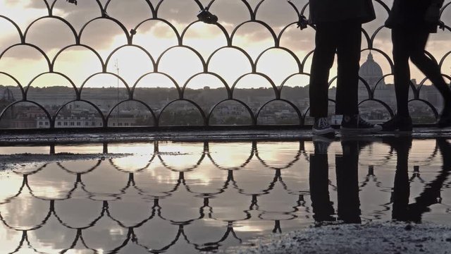 roma italia, belvedere del pincio, controluce