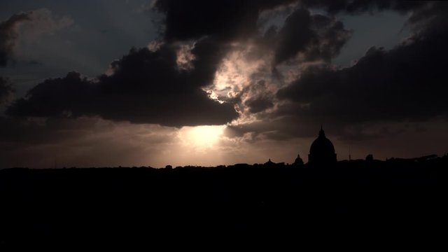 roma italia, belvedere del pincio, controluce