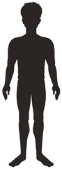 Silhouette man on white background