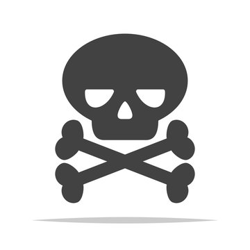 Skull and crossbones icon vector isolated