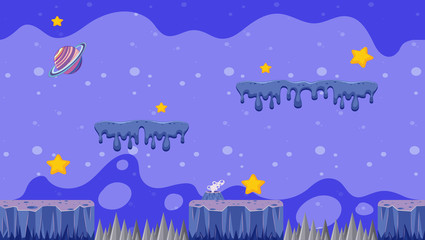 Background design with planet and stars