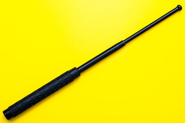 Black telescopic expandable baton / truncheon isolated