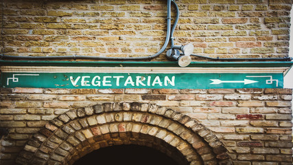 Street Sign to Vegetarian