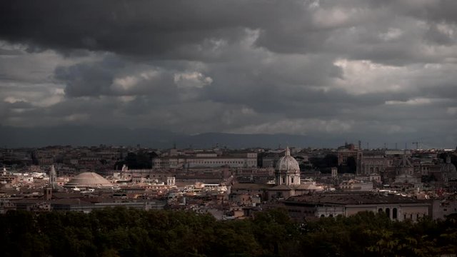 roma italia, belvedere del gianicolo movimento di nuvole