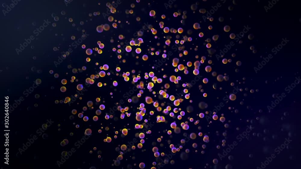 Poster natural dust particles floating on black background, pink particles in slow motion. animation. color