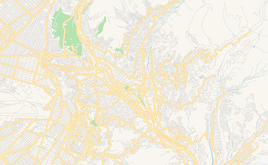 Fototapeta na wymiar Printable street map of La Paz, Bolivia