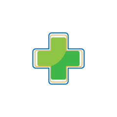 Medical cross healthy logo template vector