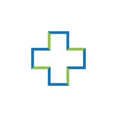 Medical cross healthy logo template vector